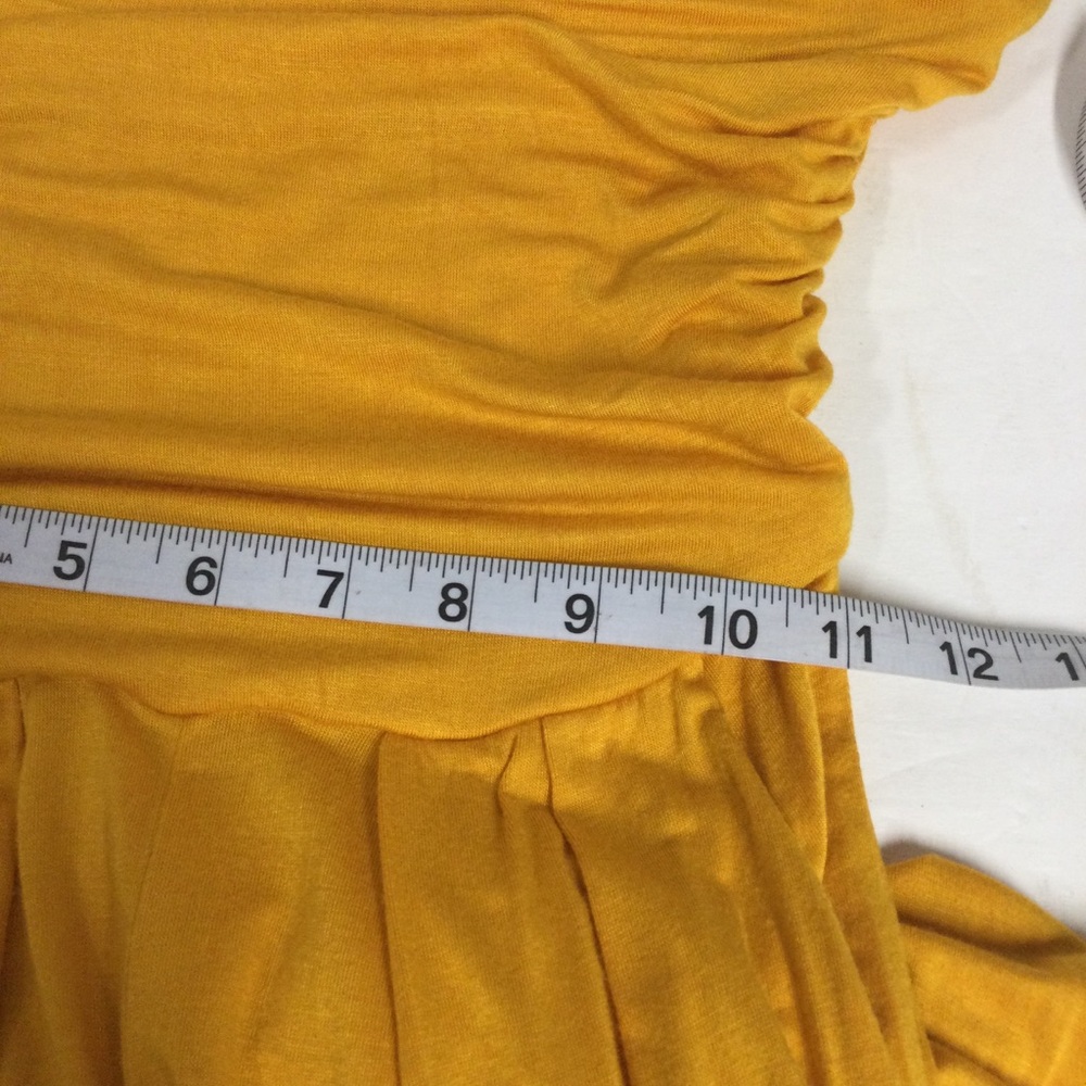 Heart Hips Womens Strapless Mustard Yellow Gathered Jumpsuit Sz S - Picture 7 of 14
